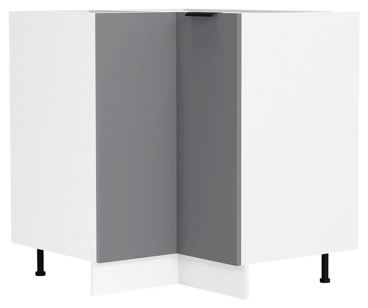 ECKUNTERSCHRANK 76/93/76 cm  in Anthrazit, Weiß  - Anthrazit/Schwarz, Trend, Holzwerkstoff/Kunststoff (76/93/76cm) - MID.YOU