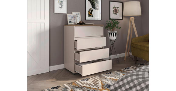 KOMMODE , 80/103/48 cm, 4 Schublade(n)  - Kaschmir/Anthrazit, Design, Holzwerkstoff/Kunststoff (80/103/48cm) - Carryhome