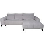 ECKSOFA  in Chenille Silberfarben  279/222 cm  - Silberfarben/Schwarz, KONVENTIONELL, Kunststoff/Textil (279/222cm) - Hom`in