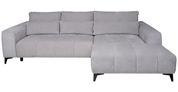 ECKSOFA  in Chenille Silberfarben  279/222 cm  - Silberfarben/Schwarz, KONVENTIONELL, Kunststoff/Textil (279/222cm) - Hom`in