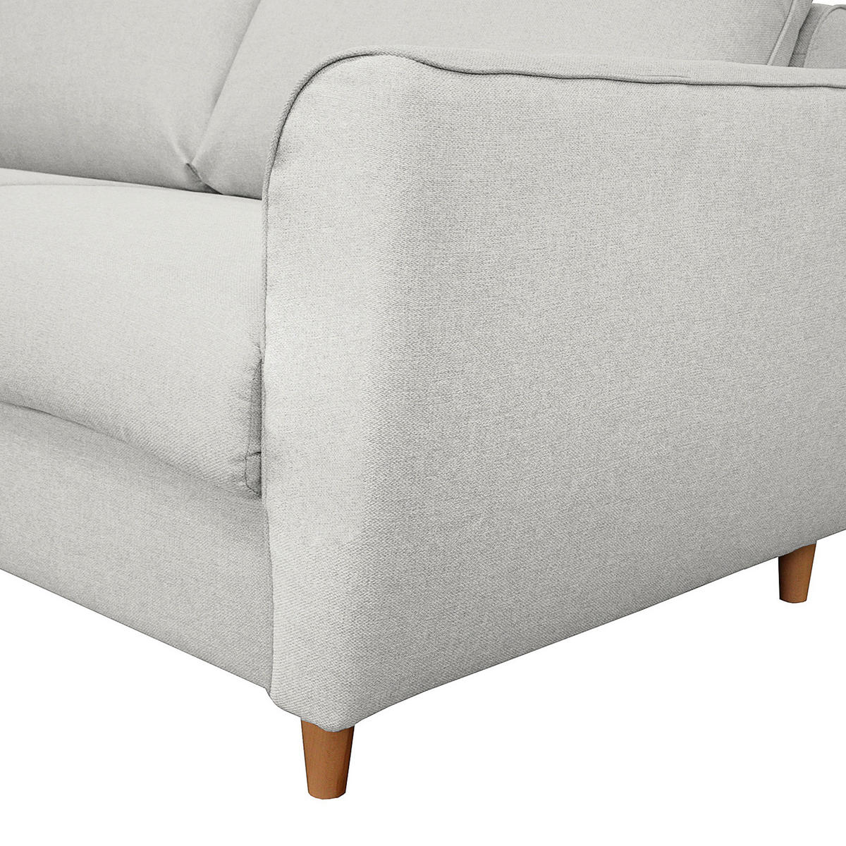 SCHLAFSOFA in Textil Grau  - Buchefarben/Grau, Design, Holz/Textil (195/90/102cm) - Livetastic