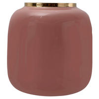 VASE  - Goldfarben/Rosa, Trend, Metall (20/20/20cm) - Kayoom