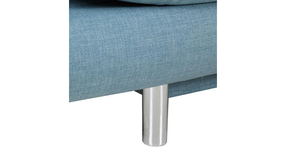 SCHLAFSOFA Flachgewebe Hellblau - Chromfarben/Schwarz, Design, Kunststoff/Textil (194/73/91cm) - Xora