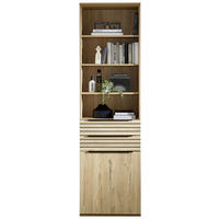 REGAL Eichefarben  60/215/40 cm  - Eichefarben/Schwarz, KONVENTIONELL, Holzwerkstoff/Kunststoff (60/215/40cm) - Venda