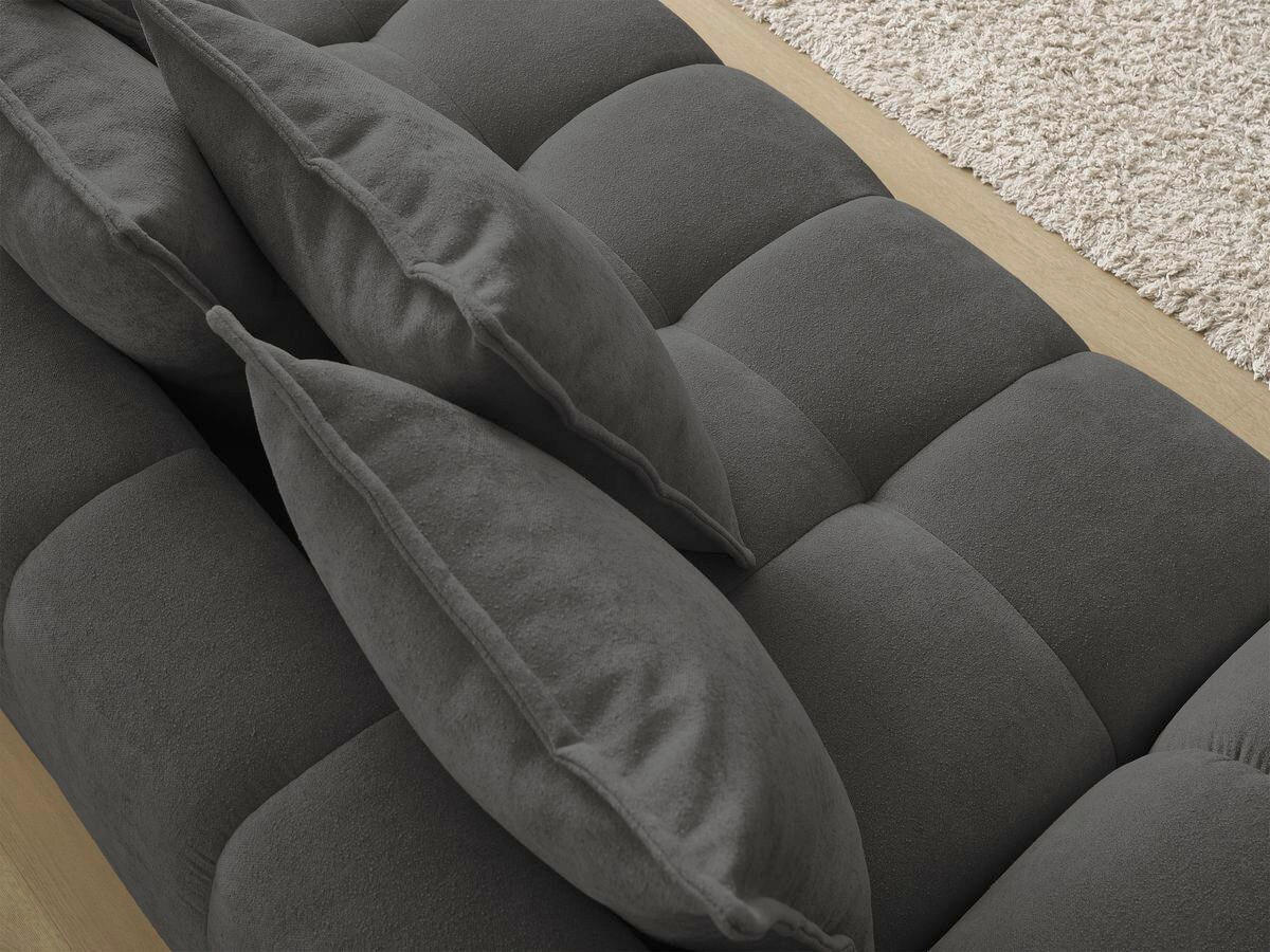 3-SITZER-SOFA EVEREST Struktur Schwarz  - Schwarz, MODERN, Kunststoff/Textil (278/90/115cm)