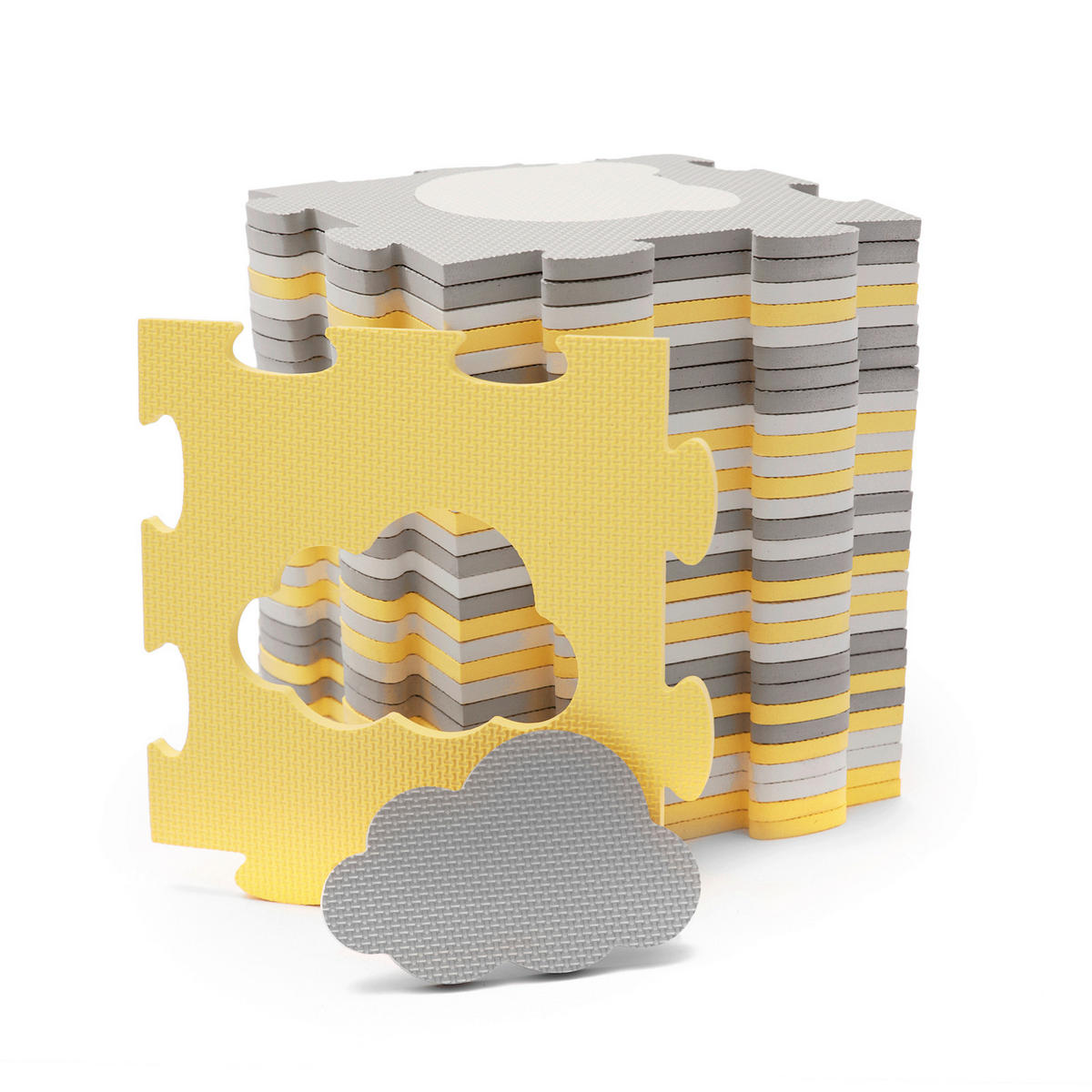 PUZZLEMATTE Luno Shapes  - Gelb/Weiß, Basics (165/1.2/185cm) - kinderkraft