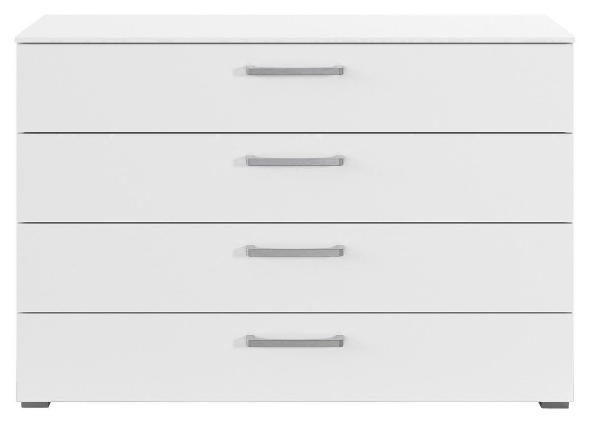 KOMMODE , 120/81/42 cm, 4 Schublade(n)  - Edelstahlfarben/Alufarben, Basics, Holzwerkstoff/Kunststoff (120/81/42cm) - Xora