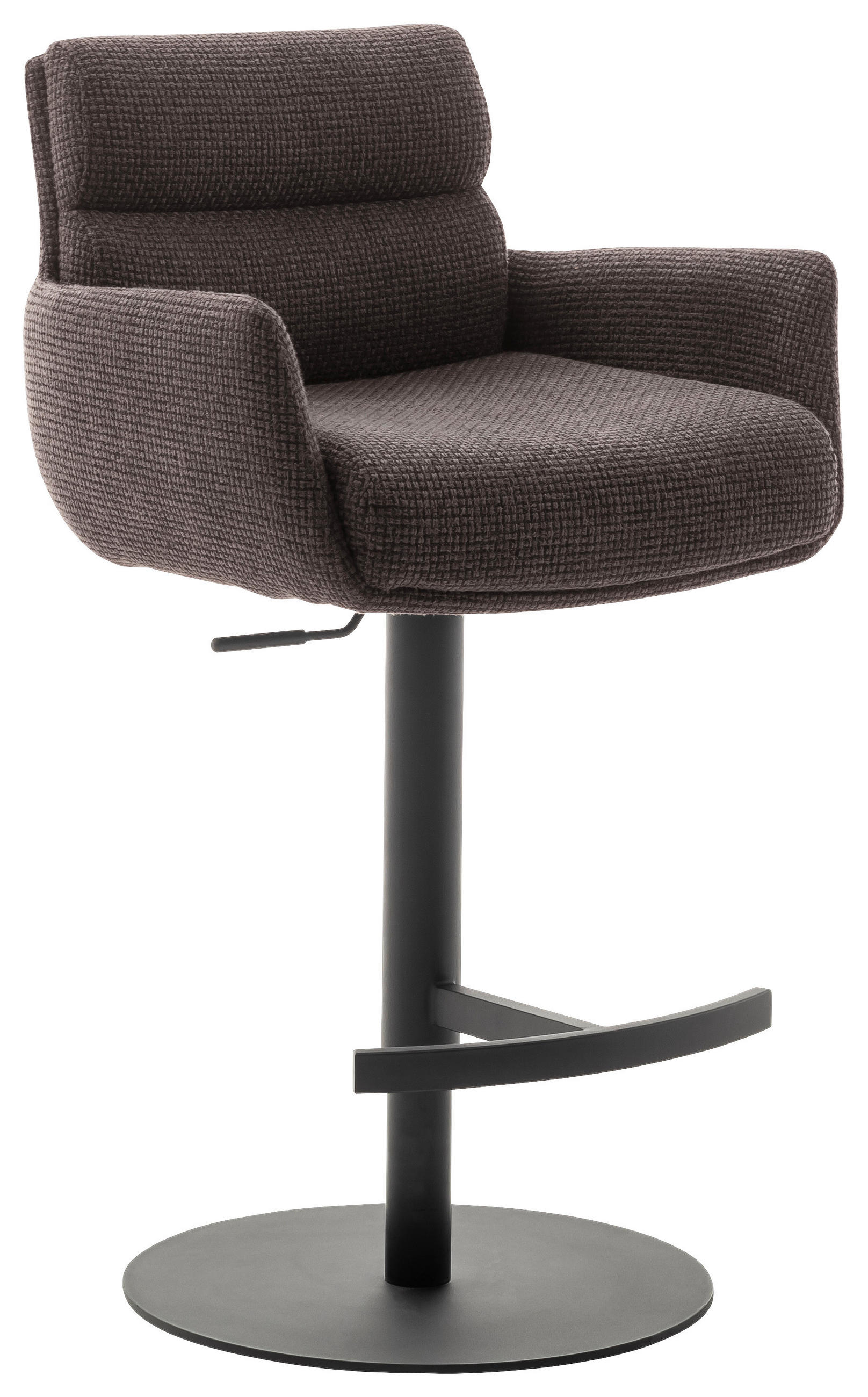 BARHOCKER in Metall, Textil Cappuccino  - Schwarz/Cappuccino, Design, Textil/Metall (54/84/52cm) - Dieter Knoll