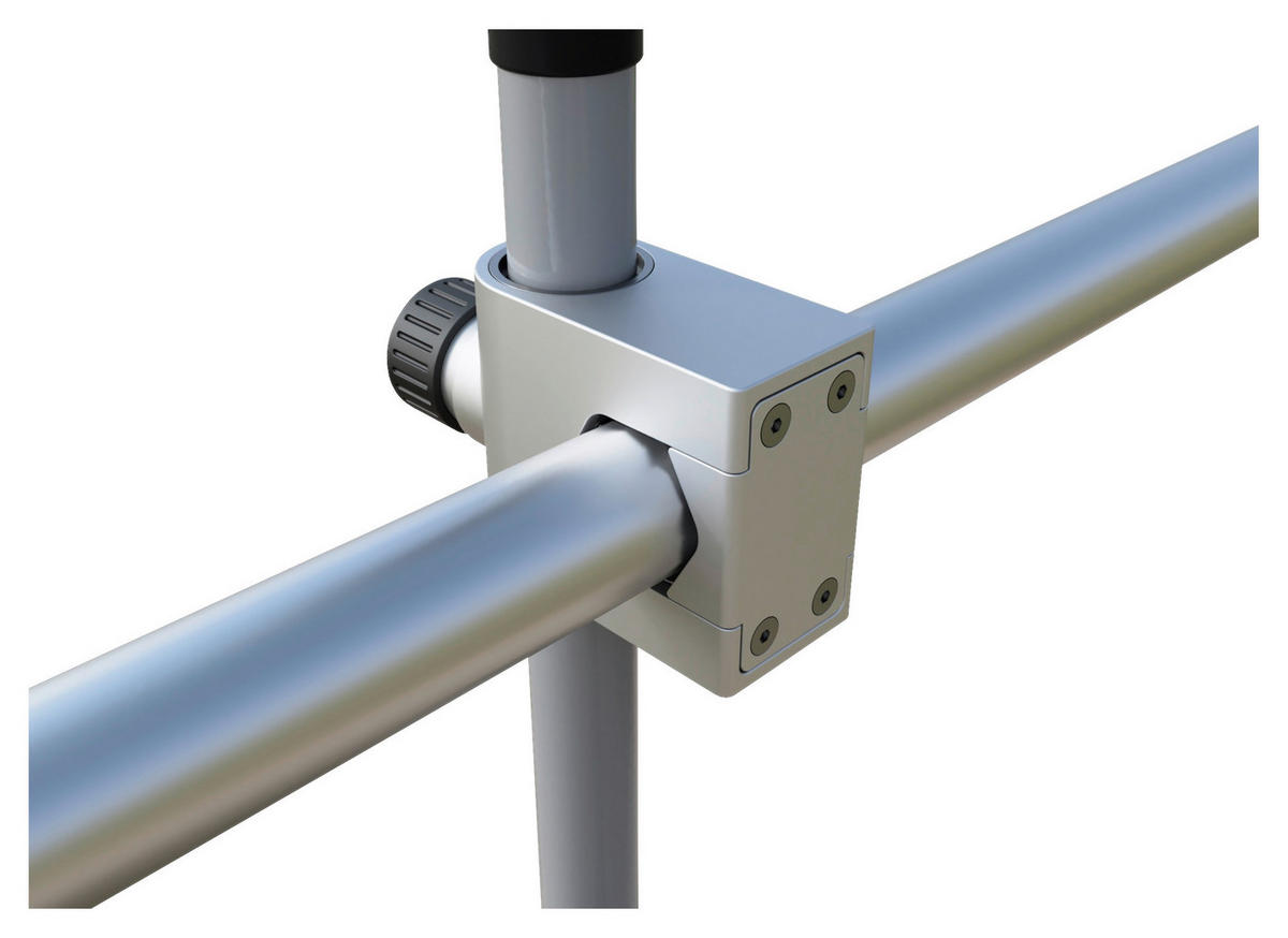 BALKONKLAMMER - Schwarz/Alufarben, Basics, Kunststoff/Metall (11/7/19cm) - Doppler