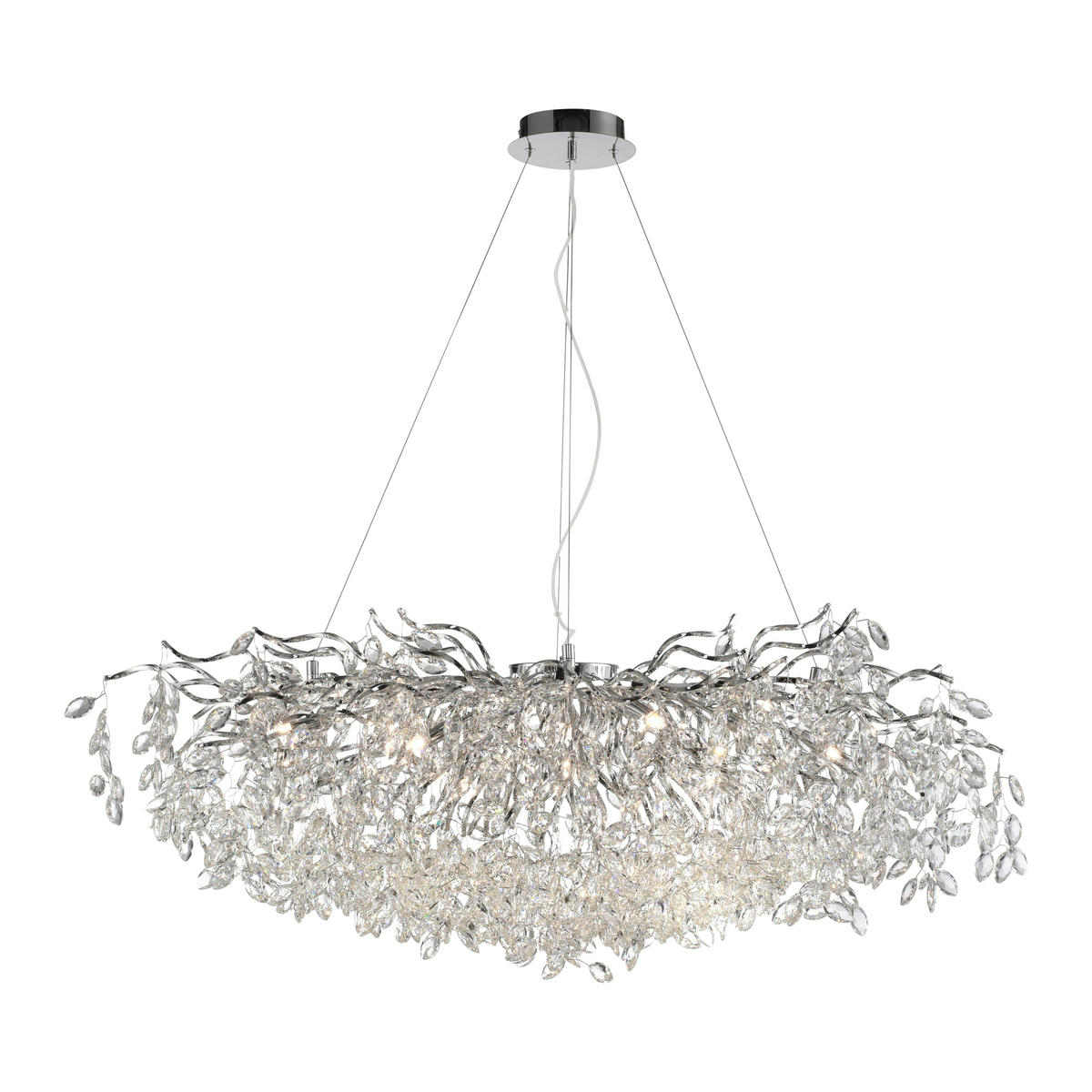 ZÁVESNÉ SVIETIDLO, 120/50/250 cm  - chrómová, Design, kov/plast (120/50/250cm)