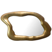 STENSKO OGLEDALO, 57/100/5 cm steklo  - zlate barve, Design, kovina/steklo (57/100/5cm) - MID.YOU