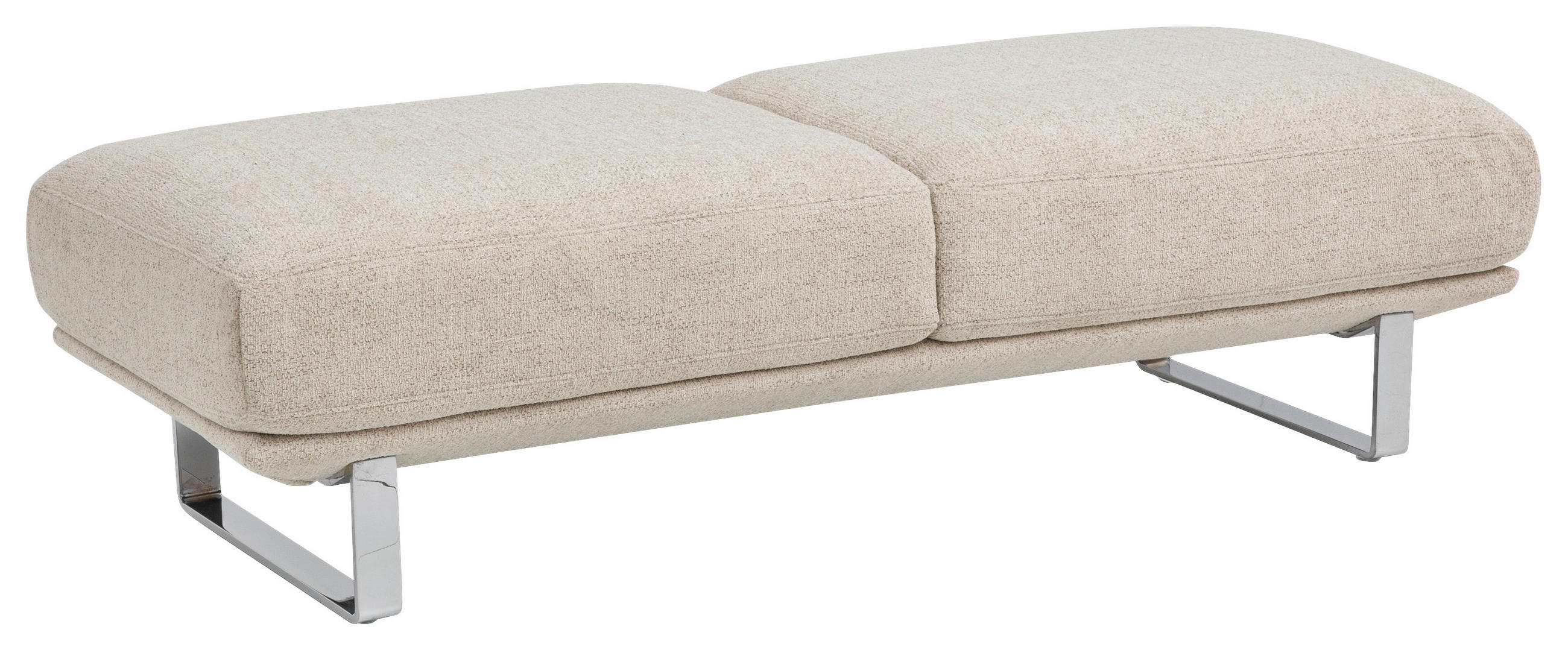 HOCKER Webstoff Champagner  - Chromfarben/Champagner, Design, Textil/Metall (160/44/60cm) - Dieter Knoll