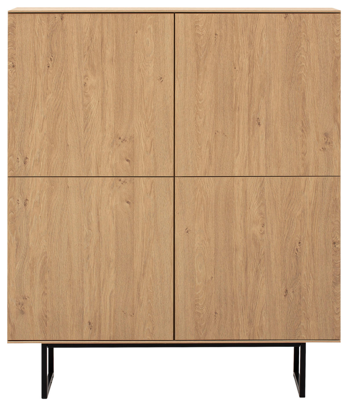 HIGHBOARD  in 115/137/40 cm  - Eichefarben/Schwarz, Design, Holzwerkstoff/Metall (115/137/40cm) - Modante