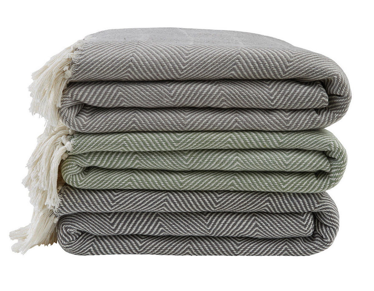 TAGESDECKE - Taupe, Basics, Textil (140/220cm)