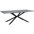ESSTISCH 160-200/100/76 cm Nachbildung  Metall, Holzwerkstoff ausziehbar rechteckig Grau, Schwarz  - Schwarz/Grau, Design, Holzwerkstoff/Metall (160-200/100/76cm) - Carryhome
