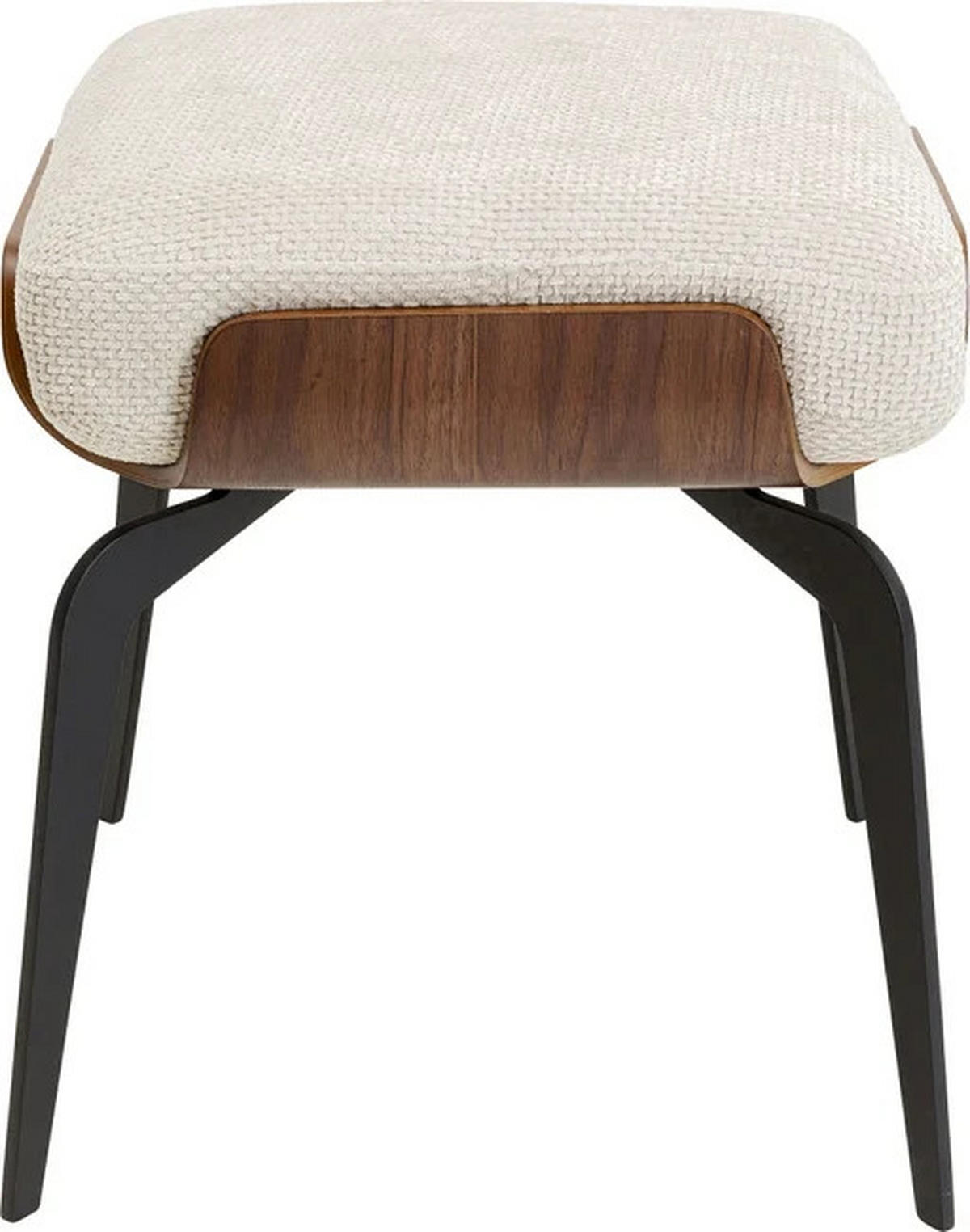 HOCKER in Holz, Metall, Textil Braun, Creme, Schwarz  - Creme/Schwarz, Design, Holz/Textil (45/50/45cm) - Kare-Design