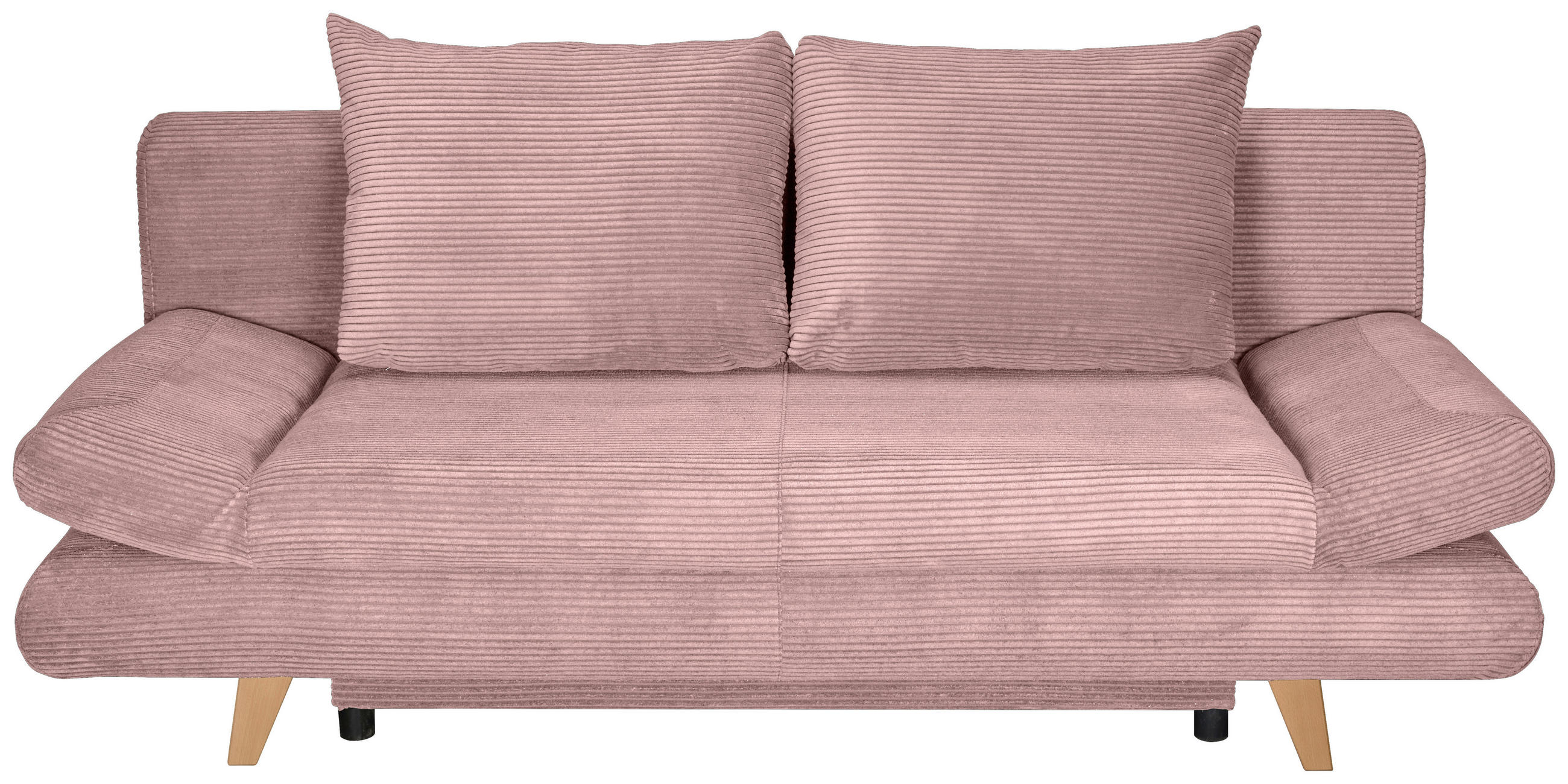 SCHLAFSOFA Cord Rosa  - Buchefarben/Rosa, KONVENTIONELL, Holz/Textil (200/75/85cm) - Carryhome