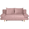 SCHLAFSOFA mit Schlafen auf Sitzhöhe, haustierfreundlicher Bezug Cord Rosa - Buchefarben/Rosa, KONVENTIONELL, Holz/Textil (200/75/85cm) - Carryhome