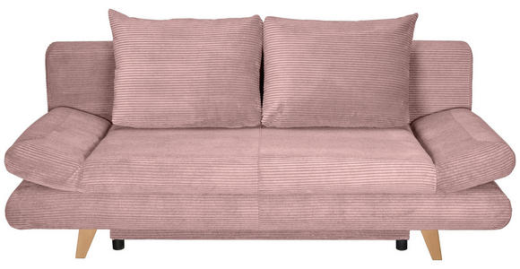 SCHLAFSOFA mit Schlafen auf Sitzhöhe, haustierfreundlicher Bezug Cord Rosa - Buchefarben/Rosa, KONVENTIONELL, Holz/Textil (200/75/85cm) - Carryhome