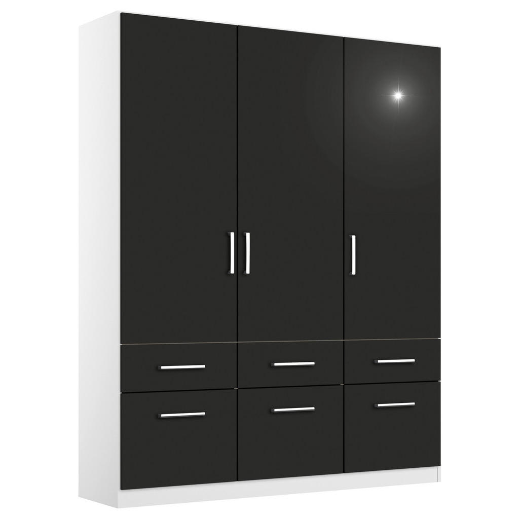 Drehtürenschrank 136cm Berlin Weiß/Grau