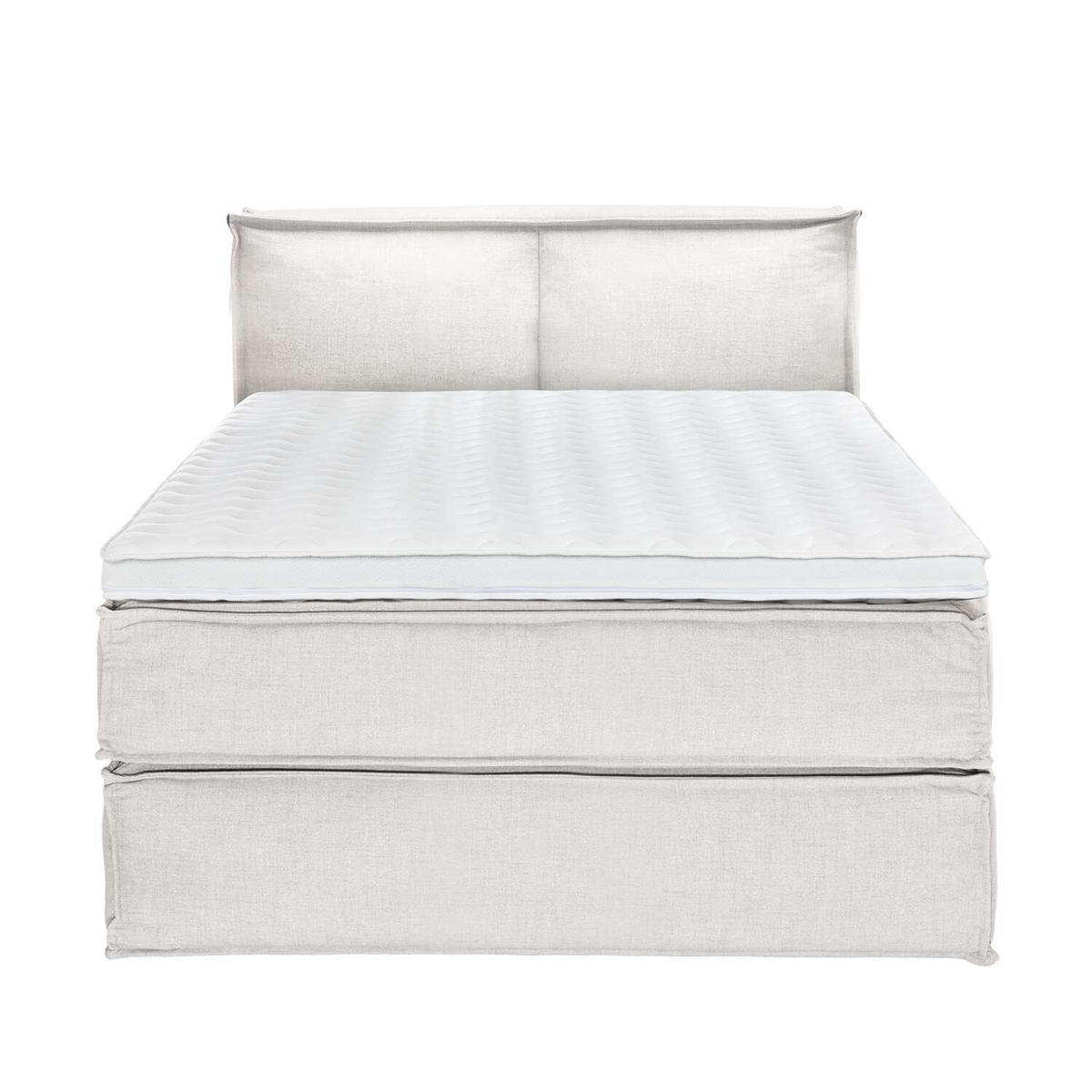 BOXSPRINGBETT 140/220 cm  in Creme  - Creme/Schwarz, Design, Textil (140/220cm) - home24