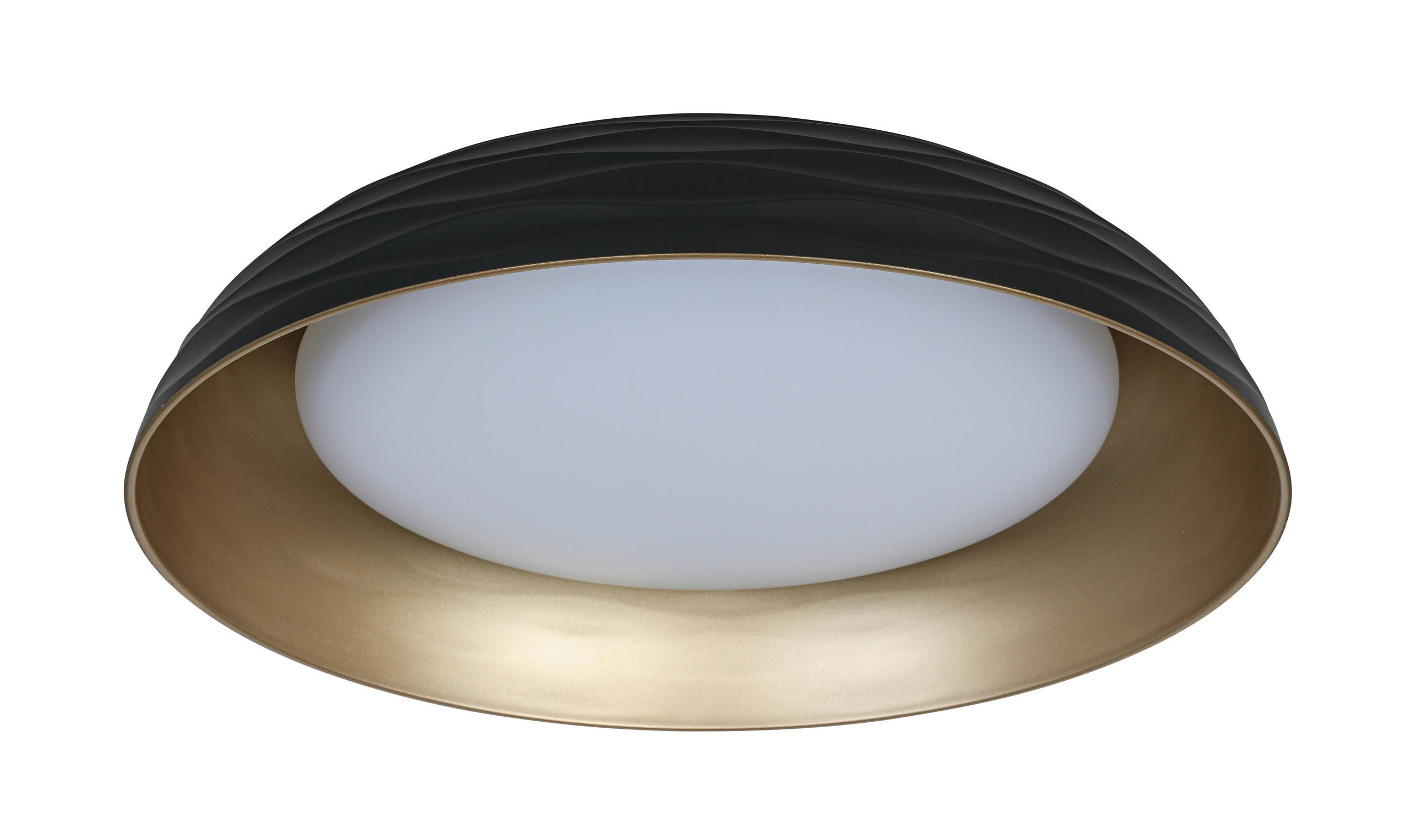 DECKENLEUCHTE 48/10 cm  - Goldfarben/Schwarz, Trend, Kunststoff/Metall (48/10cm) - Collett's Monde