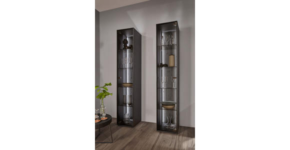 VITRINE Anthrazit  39/204/44 cm  - Anthrazit, Design, Glas/Holz (39/204/44cm) - Johann Jakob