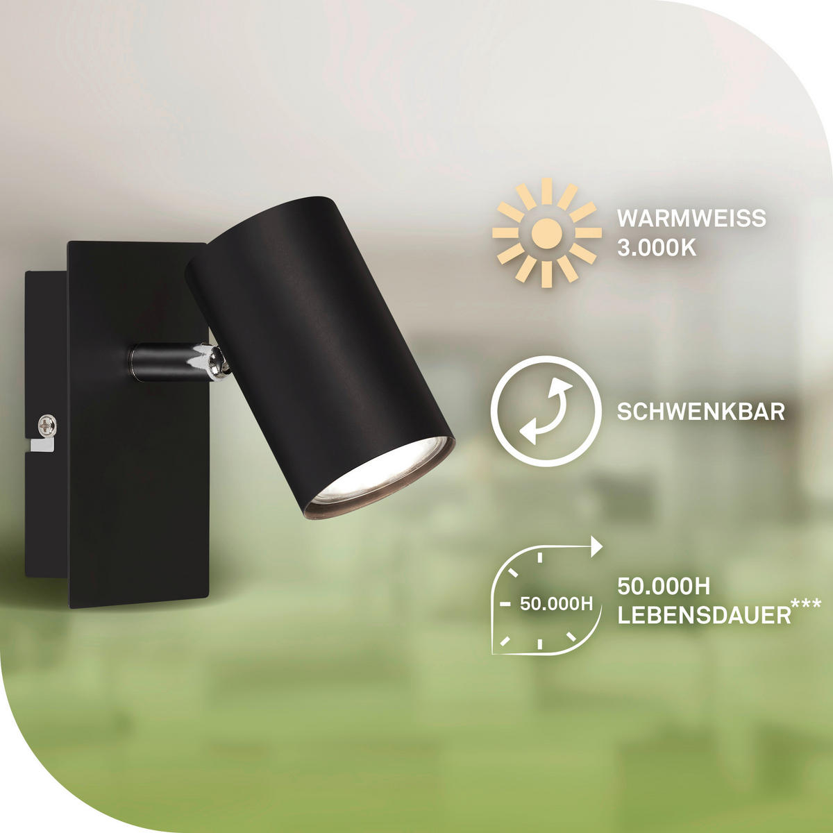 LED-SPOTKOPF Isil A 12/8/12,5 cm  - Schwarz, Basics, Metall (12/8/12,5cm) - Briloner