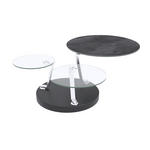 COUCHTISCH in Metall, Glas, Keramik 77-132/77/43 cm  - Chromfarben/Silberfarben, Design, Glas/Keramik (77-132/77/43cm) - Dieter Knoll