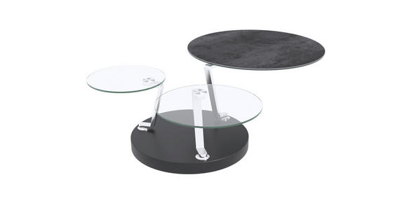 COUCHTISCH in Metall, Glas, Keramik 77-132/77/43 cm  - Chromfarben/Silberfarben, Design, Glas/Keramik (77-132/77/43cm) - Dieter Knoll