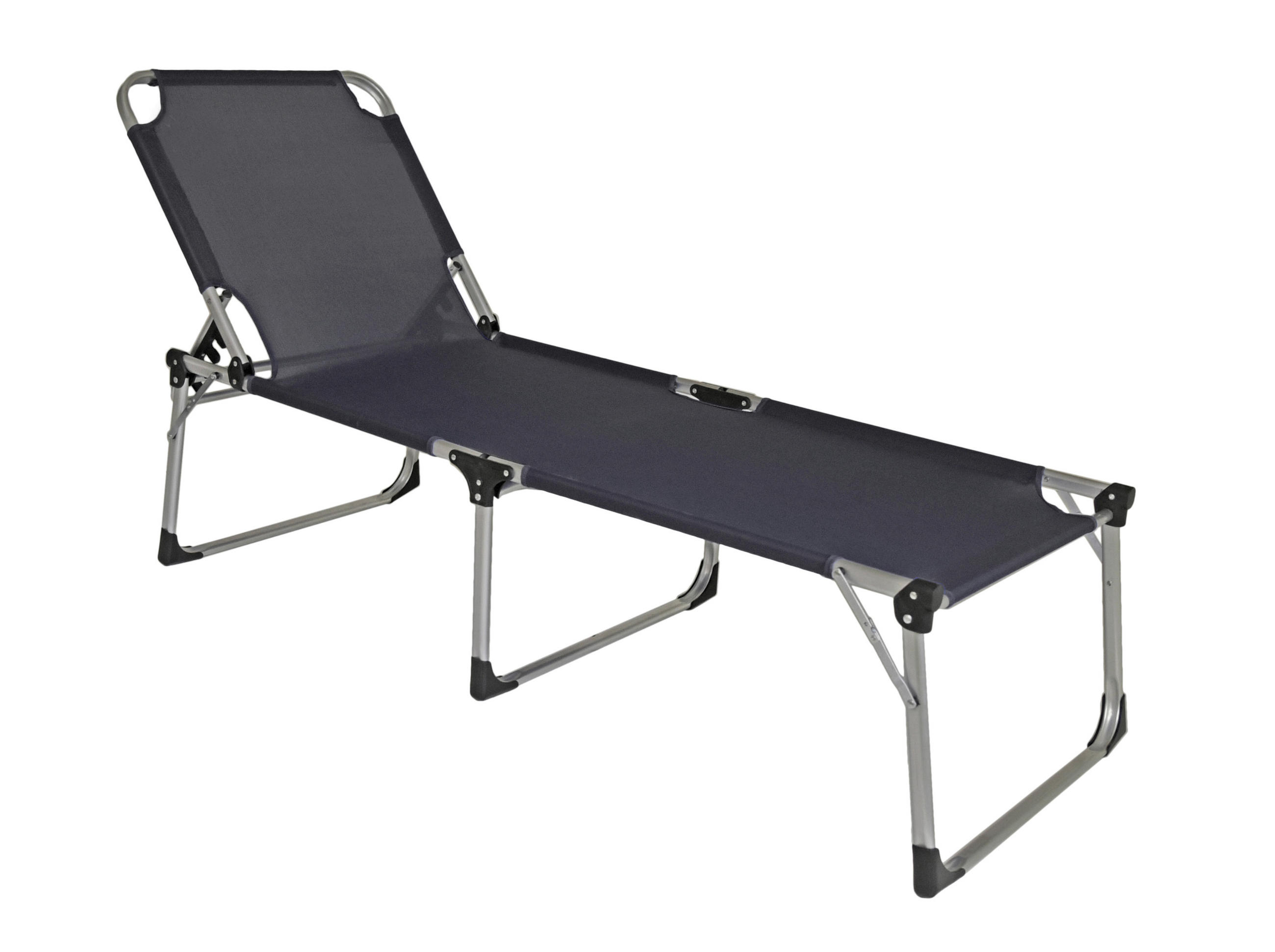 SONNENLIEGE 70/45/214 cm  - Anthrazit/Silberfarben, Basics, Kunststoff/Metall (70/45/214cm) - Gardenson