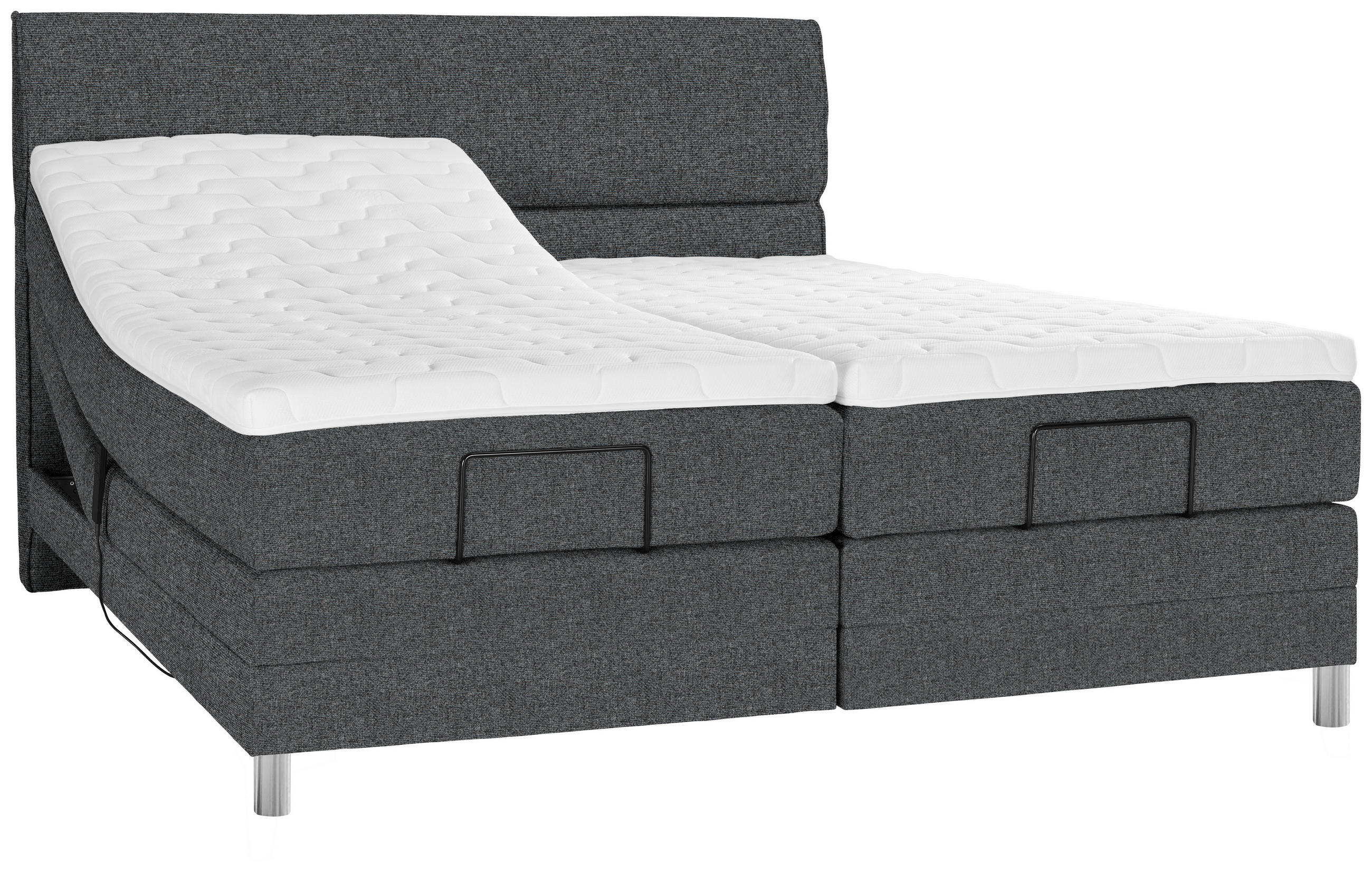 BOXSPRINGBETT 180/200 cm  in Anthrazit  - Chromfarben/Anthrazit, Konventionell, Kunststoff/Textil (180/200cm) - Voleo