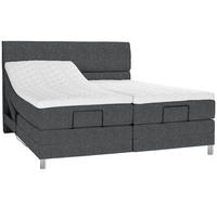 BOXSPRINGBETT 180/200 cm  in Anthrazit  - Chromfarben/Anthrazit, Konventionell, Kunststoff/Textil (180/200cm) - Voleo