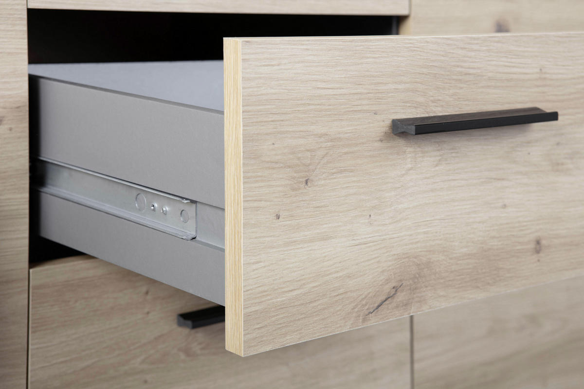 KOMMODE  in 134/86/40 cm  - Anthrazit/Schwarz, KONVENTIONELL, Holzwerkstoff/Kunststoff (134/86/40cm) - MID.YOU