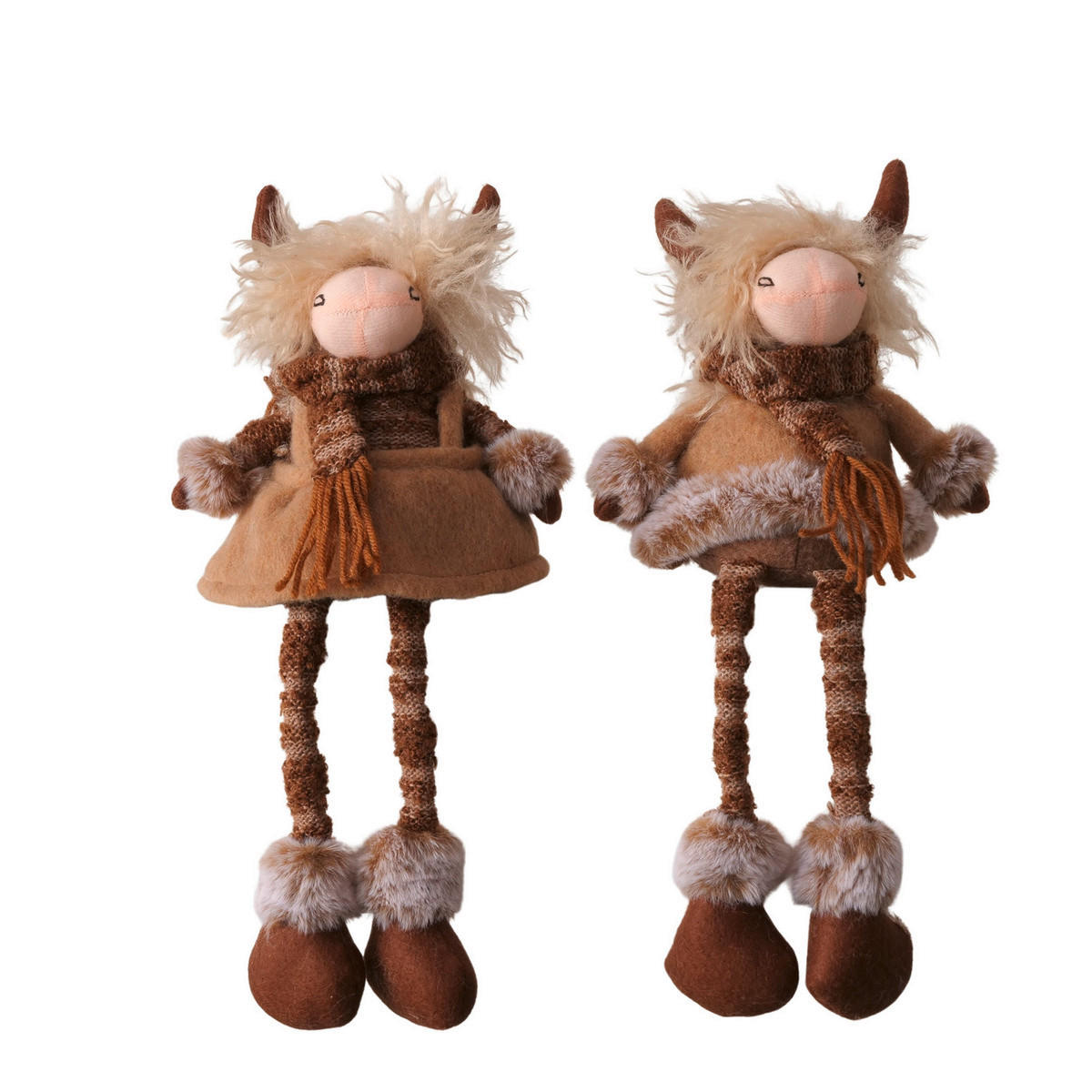 SEDÍCÍ FIGURKA - hnědá, Basics, textil (17/13/33cm)