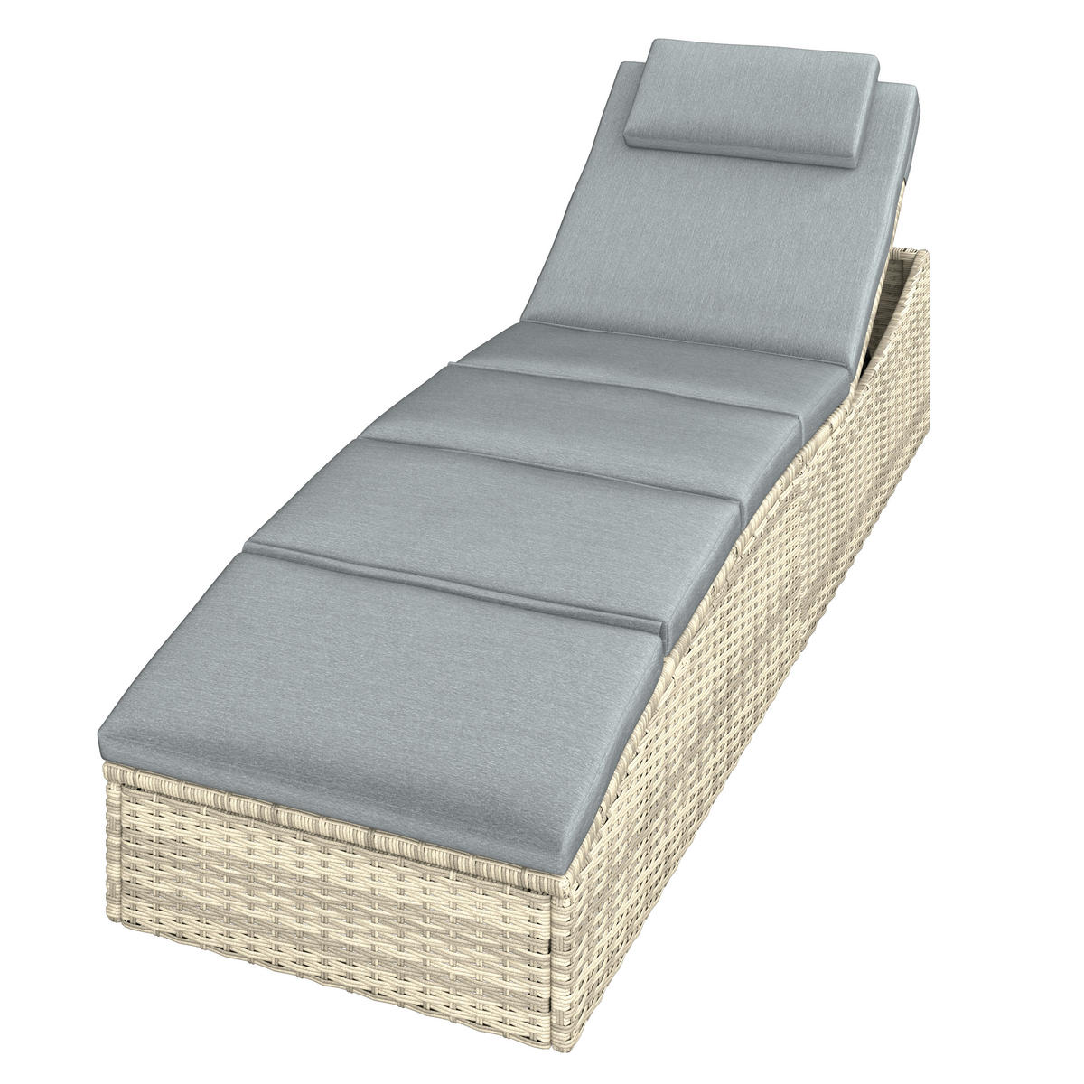 GARTENLIEGE 190/80/60 cm  - Grau, MODERN, Kunststoff/Textil (190/80/60cm) - Ambia Garden