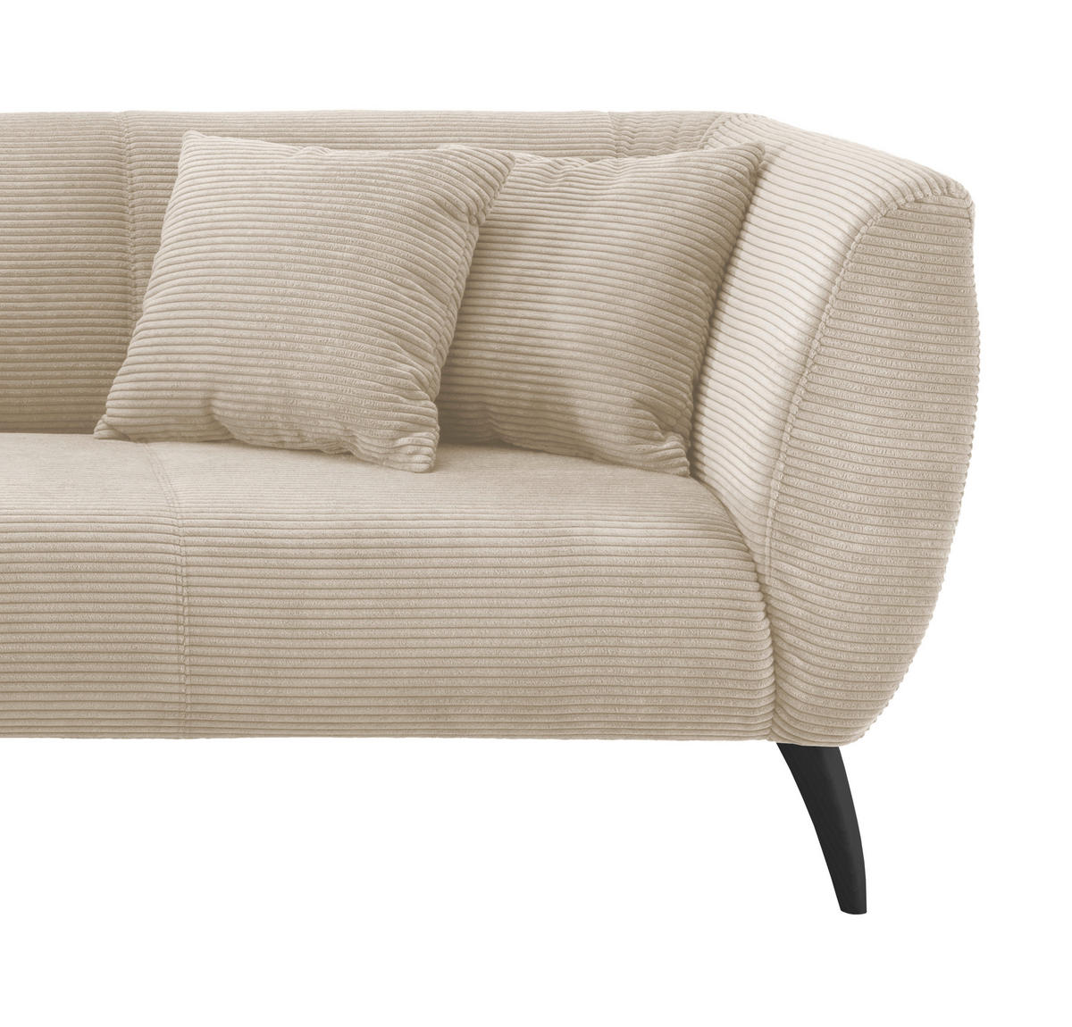 ECKSOFA Beige Cord  - Beige/Schwarz, MODERN, Holz/Textil (160/264cm) - MID.YOU