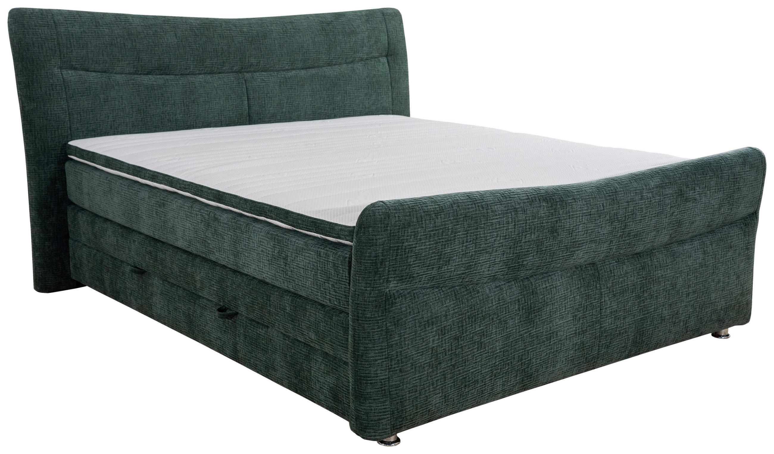 BOXSPRINGBETT 180/200 cm  in Türkis  - Türkis/Chromfarben, KONVENTIONELL, Textil/Metall (180/200cm) - Esposa