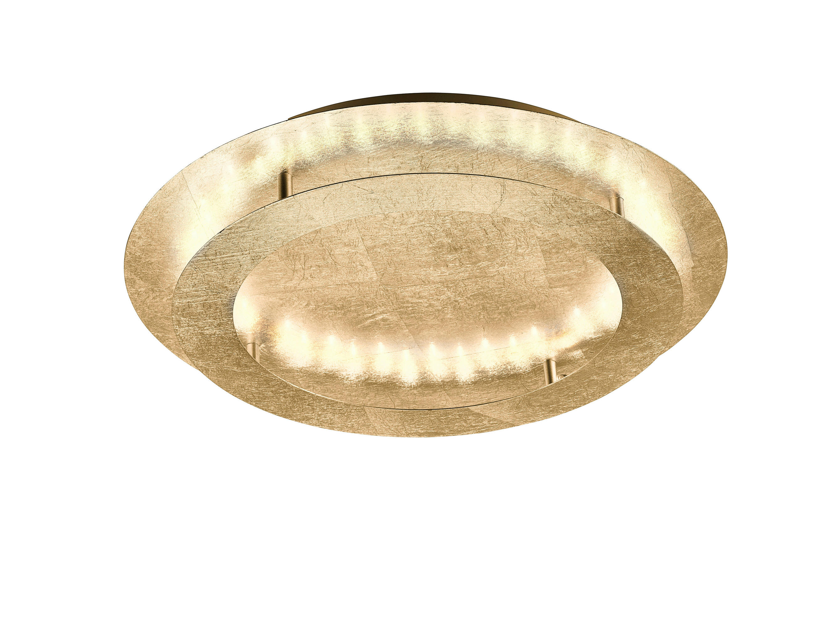 PLAFONIERĂ CU LED - auriu, Design, metal (50/50/8cm)