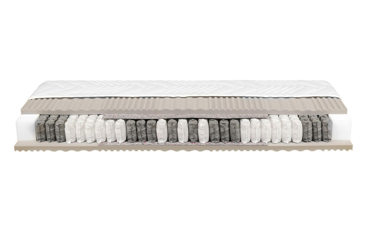 TASCHENFEDERKERNMATRATZE 120/200 cm Höhe ca. 23 cm  - Weiß, Basics, Textil (120/200cm) - Visionight