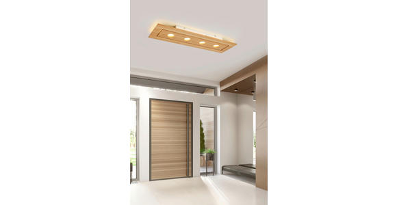 LED-DECKENLEUCHTE 100,5/30,5/6 cm - Naturfarben/Weiß, KONVENTIONELL, Naturmaterialien/Kunststoff (100,5/30,5/6cm) - Novel