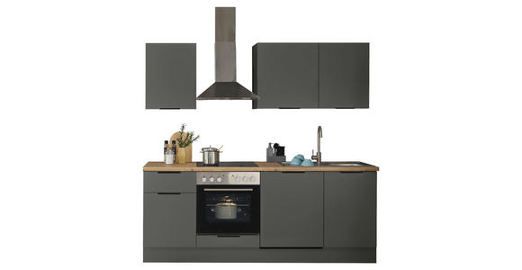 KÜCHENLEERBLOCK in Graphitfarben - Schwarz/Graphitfarben, Basics, Holzwerkstoff/Metall (220/211/60cm) - Xora