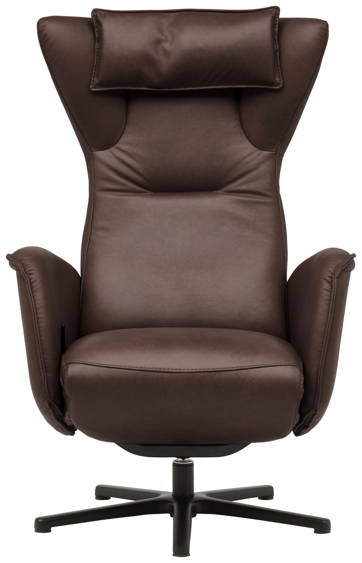 RELAXSESSEL Leder Dunkelbraun  - Dunkelbraun/Schwarz, Design, Leder/Metall (75/106/86cm) - Valdera