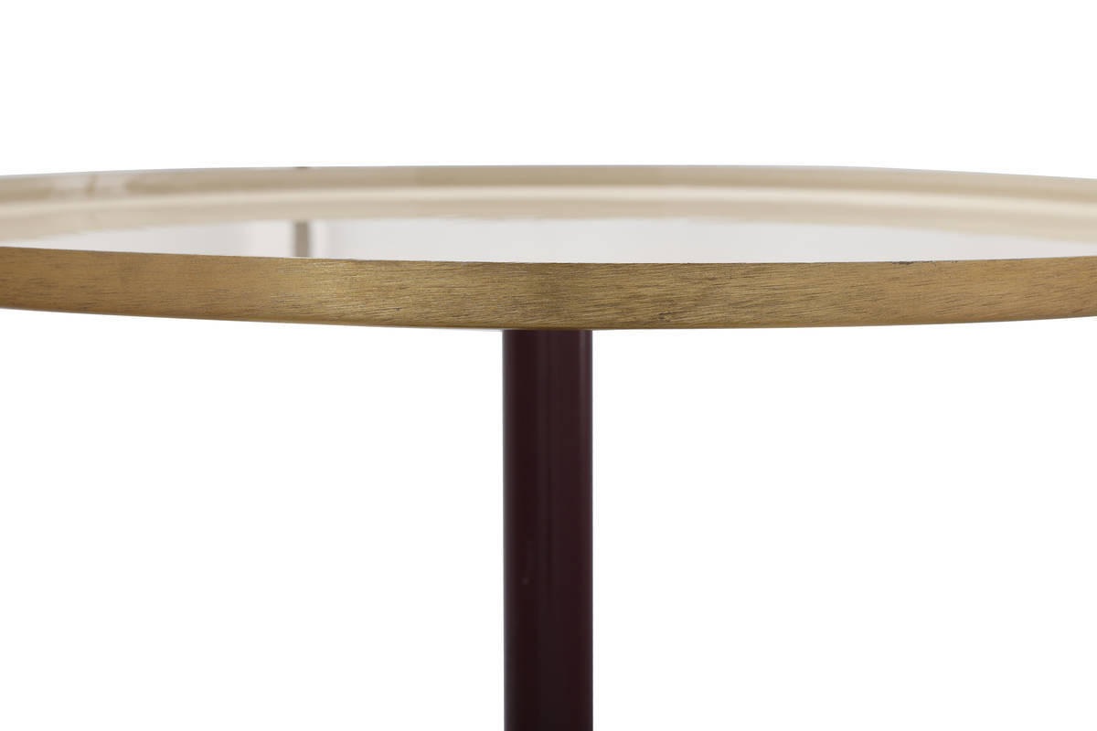 SIDOBORD i metall  - plommon/cremefärgad, Trend, metall (51/52cm) - Kayoom