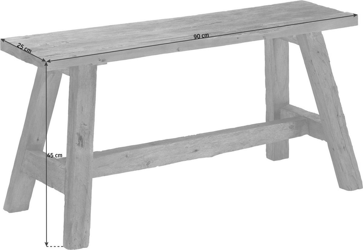 SITZBANK in Holz Braun  - Braun, Trend, Holz (90/45/25cm) - Landscape
