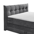 BOXSPRINGBETT 180/200 cm,  in Anthrazit, Matratze, Bettkasten, Topper, H3 = fest, H4 = sehr fest, Wendematratze mit unterschiedlichen Härtegraden  - Anthrazit/Schwarz, KONVENTIONELL, Kunststoff/Textil (180/200cm) - Esposa