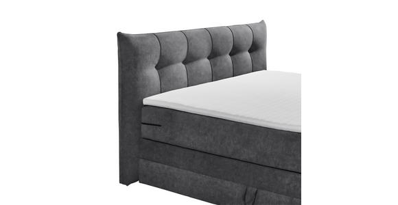 BOXSPRINGBETT 180/200 cm,  in Anthrazit, Matratze, Bettkasten, Topper, H3 = fest, H4 = sehr fest, Wendematratze mit unterschiedlichen Härtegraden  - Anthrazit/Schwarz, KONVENTIONELL, Kunststoff/Textil (180/200cm) - Esposa