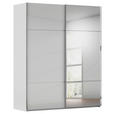 SCHWEBETÜRENSCHRANK  in Grau  - Chromfarben/Grau, KONVENTIONELL, Glas/Holzwerkstoff (201/223/68cm) - Novel