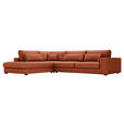 ECKSOFA in Cord Terracotta  - Terracotta/Schwarz, KONVENTIONELL, Kunststoff/Textil (250/314cm) - Carryhome