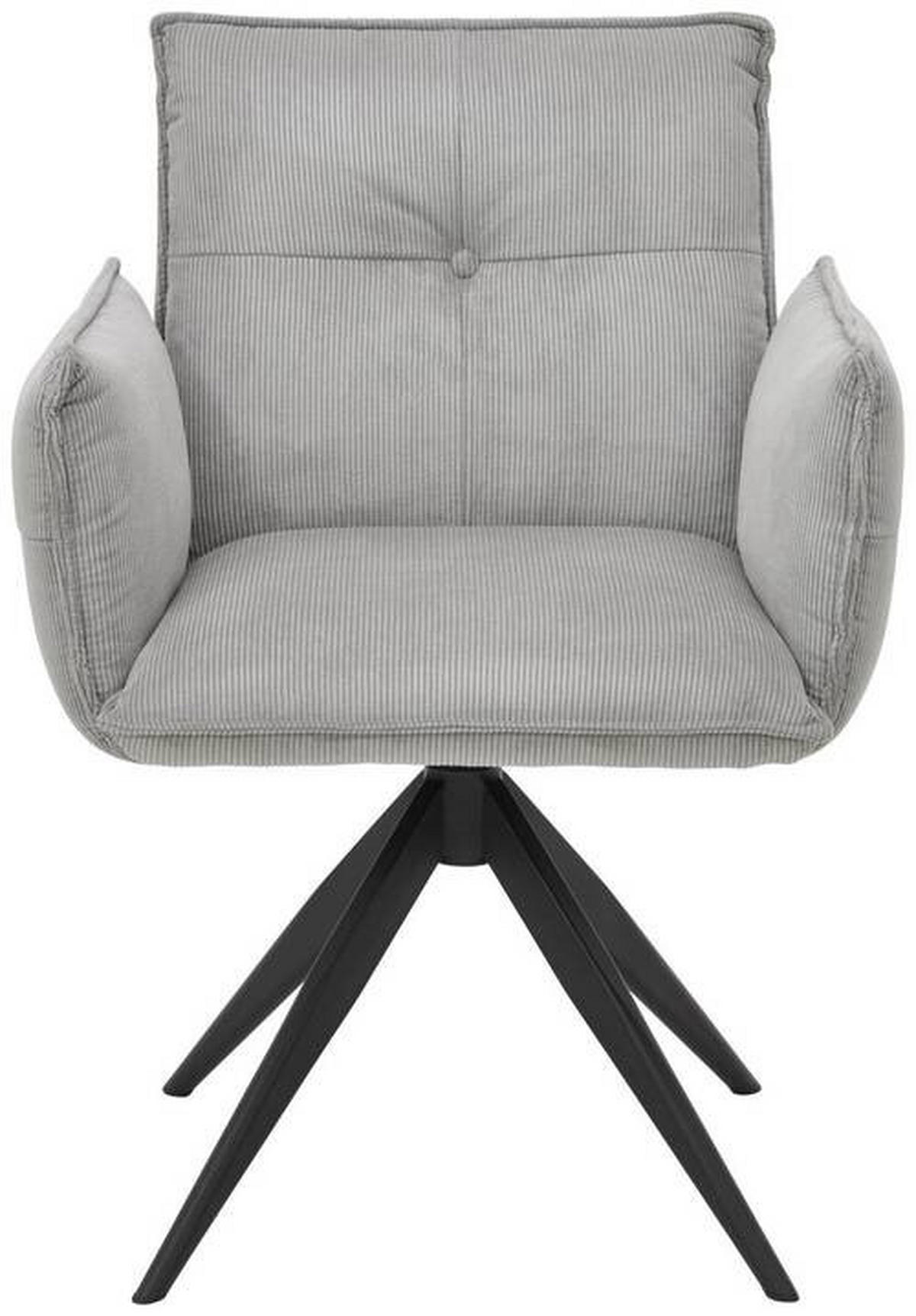 ARMLEHNSTUHL  in Eisen Cord  - Schwarz/Grau, Design, Textil/Metall (63,5/85/63,5cm) - Novel